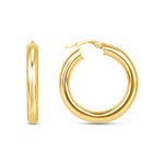 14K Gold Tube Hoop earrings Earring ABGE-101.1-4-G  - Abtin & Co.