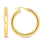 14K Gold Tube Hoop earrings Earring ABGE-101.4-4-G  - Abtin & Co.