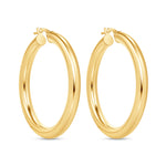 14K Gold Tube Hoop earrings Earring ABGE-101.3-4-G  - Abtin & Co.