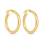 14K Gold Tube Hoop earrings Earring ABGE-101.1-3-G  - Abtin & Co.