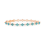 14K Gold Turquoise & Diamond Clover Bangle Bangle ABA-22-TQD -2  - Abtin & Co.