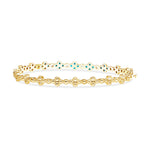 14K Gold Turquoise & Diamond Clover Bangle Bangle ABA-22-TQD -1  - Abtin & Co.