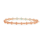 14K Gold Turquoise & Diamond Clover Bangle Bangle ABA-22-TQD -2  - Abtin & Co.