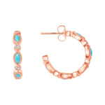 14K Gold Turquoise & Diamond Hoop Earring ABH-25.2-TQD-3  - Abtin & Co.