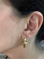 14K Gold Twist Hoop Earrings Earring ABGE-117-G  - Abtin & Co.