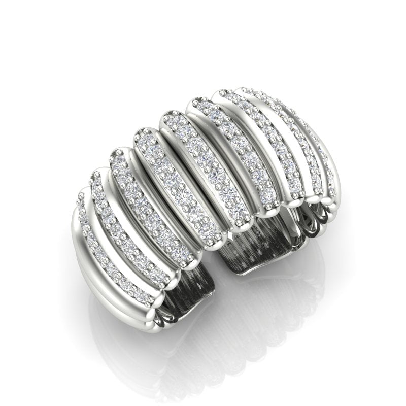 14K Gold Wide Diamond Dome Open Back Ring Ring ABB-612.2-D -1  - Abtin & Co.