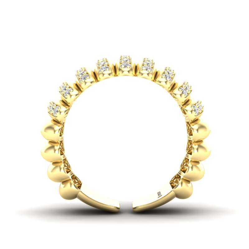 14K Gold Wide Diamond Dome Open Back Ring Ring ABB-612.2-D -1  - Abtin & Co.