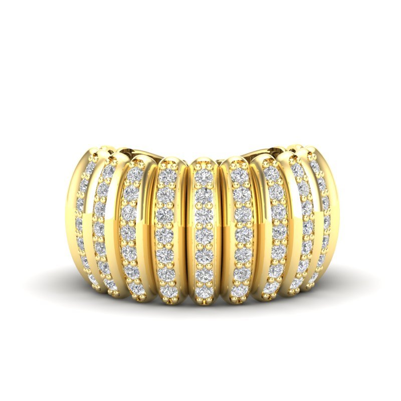 14K Gold Wide Diamond Dome Open Back Ring Ring ABB-612.2-D -1  - Abtin & Co.