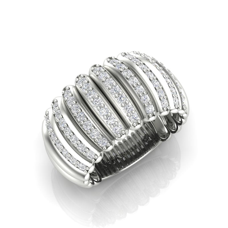 14K Gold Wide Diamond Dome Ring Ring ABB-612.1-D-1  - Abtin & Co.