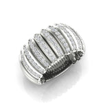 14K Gold Wide Diamond Dome Ring Ring ABB-612.1-D-1  - Abtin & Co.