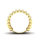 14K Gold Wide Diamond Dome Ring Ring ABB-612.1-D-1  - Abtin & Co.