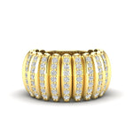 14K Gold Wide Diamond Dome Ring Ring ABB-612.1-D-1  - Abtin & Co.