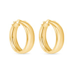14K Gold Wide Dome Hoop Earrings Earring ABGE-119-G  - Abtin & Co.