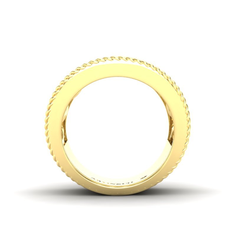 14K Gold Wide Double Helix Spiral Diamond Ring Ring ABB-598-D  - Abtin & Co.