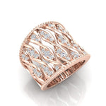 14K Gold Wide Double Helix Spiral Diamond Ring Ring ABB-598-D  - Abtin & Co.