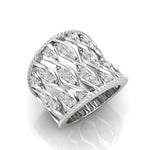 14K Gold Wide Double Helix Spiral Diamond Ring Ring ABB-598-D  - Abtin & Co.