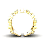 14K Gold Wide Lace Baguette and Bezel Open Cigar Diamond Ring Band Ring ABB-617.1-D-1  - Abtin & Co.
