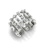 14K Gold Wide Lace Baguette and Bezel Open Cigar Diamond Ring Band Ring ABB-617.1-D-1  - Abtin & Co.