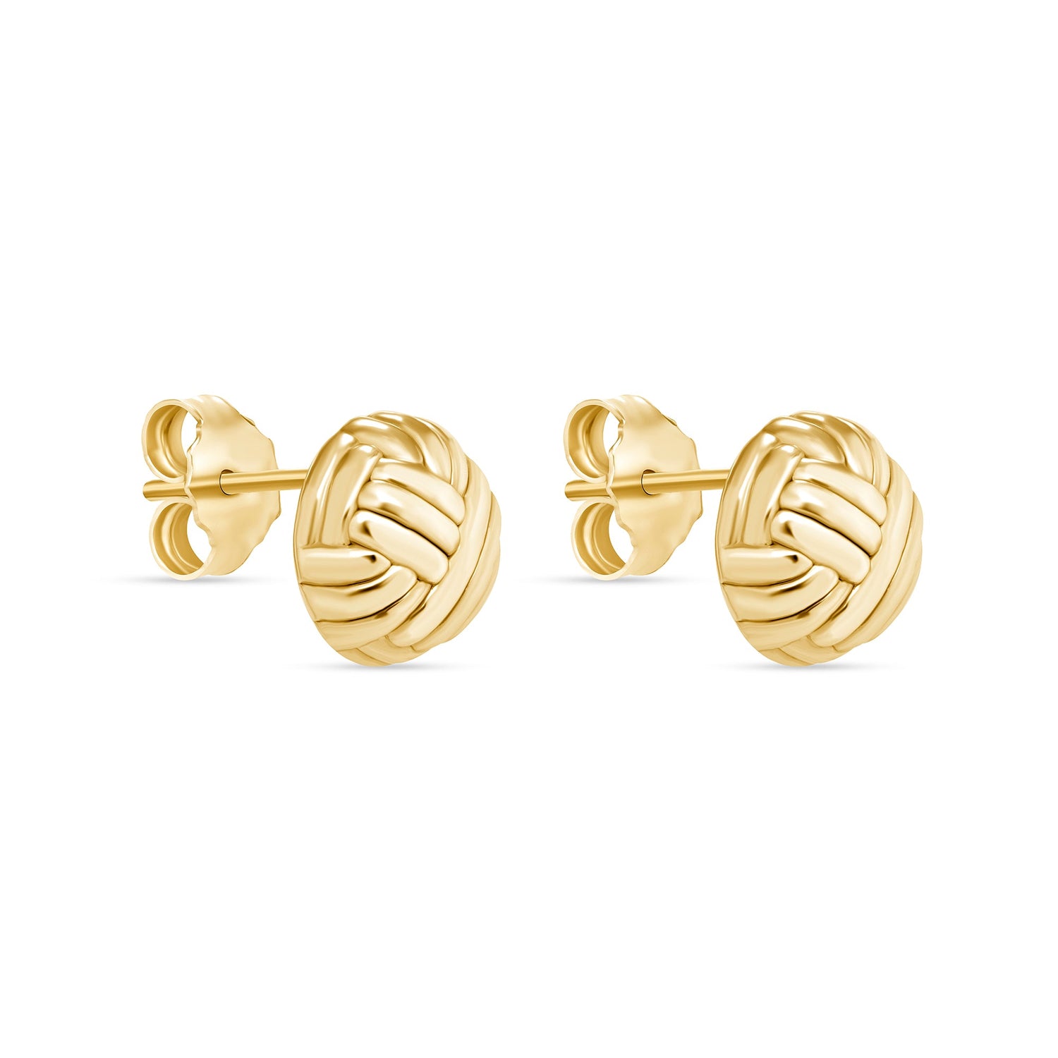 14K Gold Woven Dome Ball Stud Earrings Earring   - Abtin & Co.