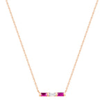 14K Rose Gold Baguette Pink Sapphire And Diamond Bar Pendant Pendant ABP-193.2V1R-PSD  - Abtin & Co.