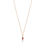 14K Rose Gold Baguette Ruby & Diamond Vertical Bar Pendant Pendant ABP-193.1V1R-RUD  - Abtin & Co.
