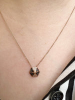 14k Rose Gold Hexagon Diamond & Black Diamond Necklace Pendant ABP-166V1R-BDD  - Abtin & Co.