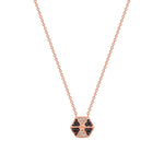 14k Rose Gold Hexagon Diamond & Black Diamond Necklace Pendant ABP-166V1R-BDD  - Abtin & Co.