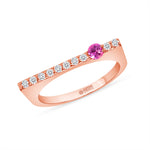 14K Rose Gold Pink Sapphire And Diamond Stacking Bar Ring Ring ABB-628.2V1R-PSD  - Abtin & Co.
