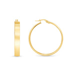 14K Square Tube Flat Hoop Earrings Earring ABGE-121-G  - Abtin & Co.