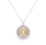 14K Two-toned Gold & Diamond Aries Horoscope Medallion Medallion ALP-225WY-ARI.GD  - Abtin & Co.