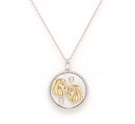 14K Two-toned Gold & Diamond Gemini Horoscope Medallion Medallion ALP-225YW-GEM.GD  - Abtin & Co.