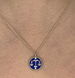 14K Two-toned Gold & Diamond Libra Horoscope Medallion Medallion ALP-225WY-LIB.GD  - Abtin & Co.