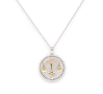 14K Two-toned Gold & Diamond Libra Horoscope Medallion Medallion ALP-225WY-LIB.GD  - Abtin & Co.