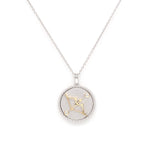 14K Two-toned Gold & Diamond Sagittarius Horoscope Medallion Medallion ALP-225WY-SAG.GD  - Abtin & Co.