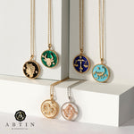 14K Two-toned Gold & Diamond Sagittarius Horoscope Medallion Medallion ALP-225WY-SAG.GD  - Abtin & Co.