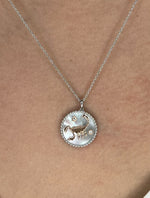 14K Two-toned Gold & Diamond Scorpio Horoscope Medallion Medallion ALP-225WY-SCO.GD  - Abtin & Co.