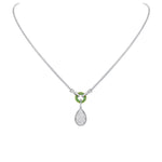 14K White Gold Pave Diamond & Emerald Tear-Drop Shape Drop Pendant Pendant ABP-134TTV1-EMD  - Abtin & Co.