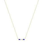 14K Yellow Gold Baguette Blue Sapphire & Diamond Bar Pendant Pendant ABP-193.2V1Y-BSD  - Abtin & Co.