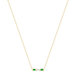 14K Yellow Gold Baguette Emerald and Diamond Bar Pendant Pendant ABP-193.2V1Y-EMD  - Abtin & Co.