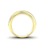 14K Yellow Gold Classic Wide Polished Diamond Ring Band Ring ABB-594-D  - Abtin & Co.