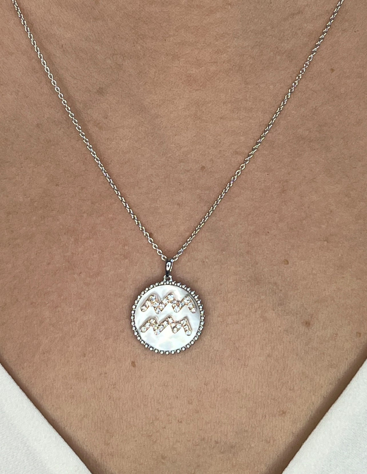 14K Yellow Gold Diamond Aquarius Zodiac Medallion Medallion ALP-227Y-AQU.GD  - Abtin & Co.