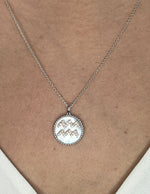 14K Yellow Gold Diamond Aquarius Zodiac Medallion Medallion ALP-227Y-AQU.GD  - Abtin & Co.