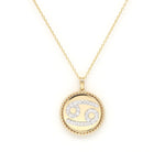 14K Yellow Gold & Diamond Cancer Zodiac Medallion Medallion ALP-227Y-CAN.GD  - Abtin & Co.