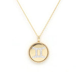 14K Yellow Gold & Diamond Gemini Zodiac Medallion Medallion ALP-227Y-GEM.GD  - Abtin & Co.