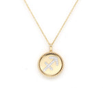 14K Yellow Gold & Diamond Sagittarius Zodiac Medallion Medallion   - Abtin & Co.
