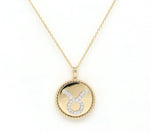 14K Yellow Gold & Diamond Taurus Zodiac Medallion Medallion   - Abtin & Co.