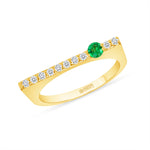 14K Yellow Gold Emerald And Diamond Stacking Bar Ring Ring ABB-628.2V1Y-EMD  - Abtin & Co.
