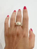 14K Yellow Gold Five Rows Diamond Stripe Dome Ring Ring ABB-621-D-1  - Abtin & Co.
