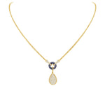 14K Yellow Gold Gold Pave Diamond Tear-Drop Shape Drop Pendant Pendant ABP-134TTV1-BSD  - Abtin & Co.