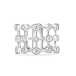 14K Yellow Gold Multi Shape Diamond Lace Cigar Ring Band Ring ABB-574.1-D  - Abtin & Co.